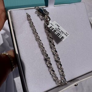 925 Sterling Silver Real Diamond Miami Cuban Link Bracelet 7” 1/5 CTW 4.4mm